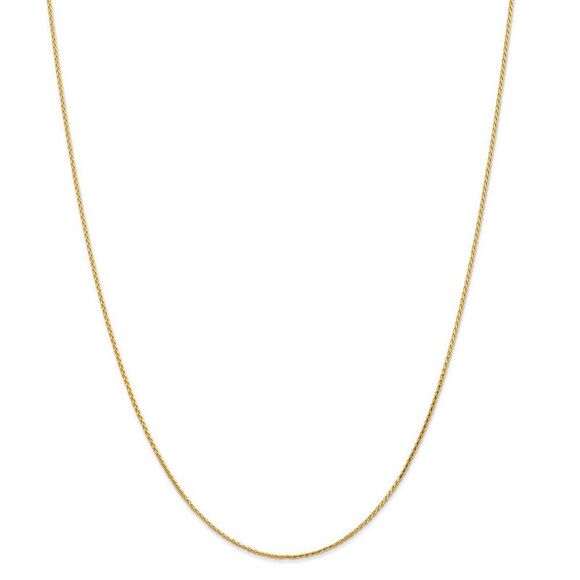 1mm 14k Yellow Gold Diamond Cut Round Wheat Chain Necklace, 20 Inch - Picture 3 of 8